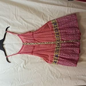 NWT Womens Derek Heart Cotton Cute Boho Floral Baby Doll Dress Sz L